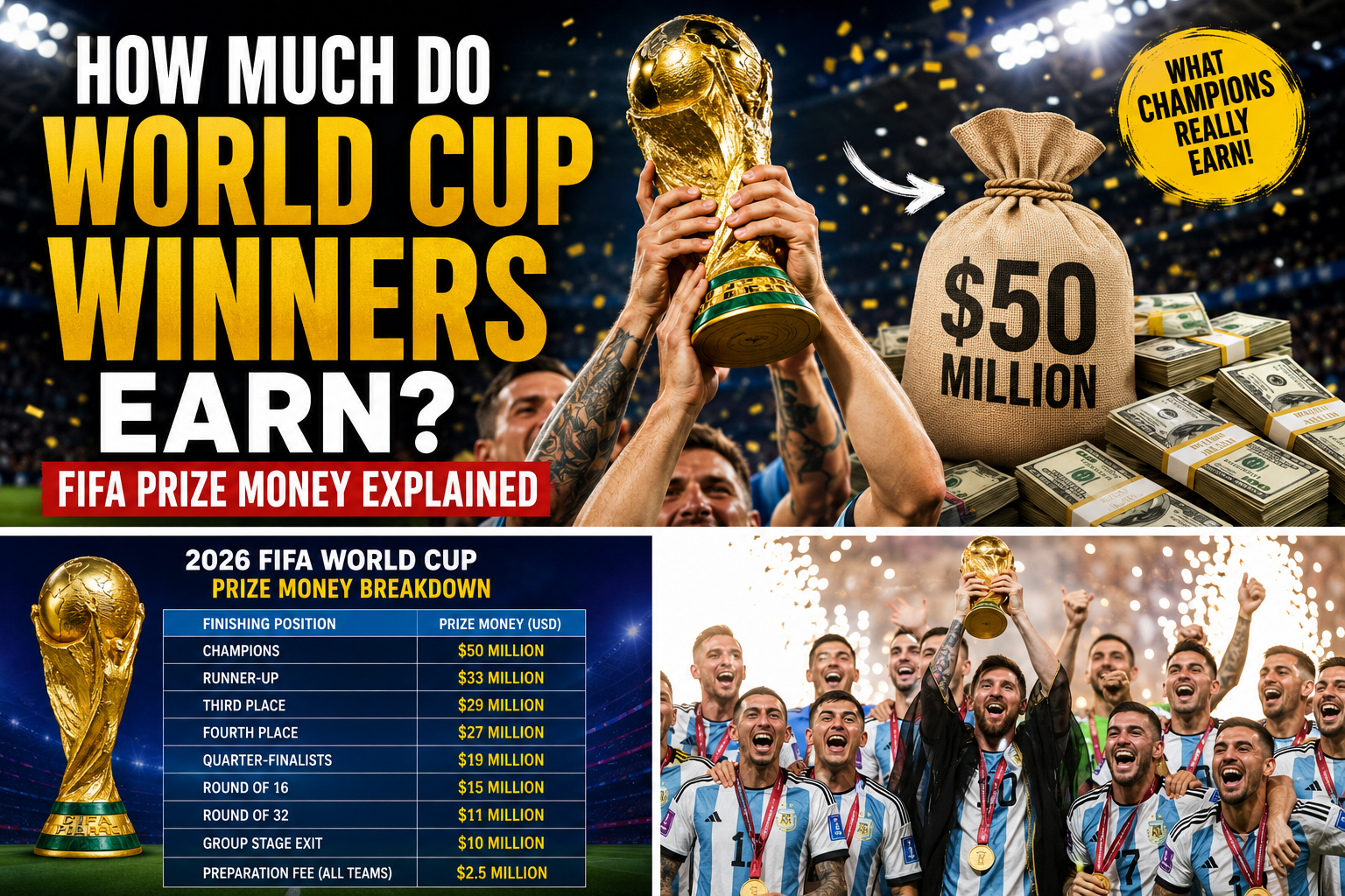 How Much Do World Cup Winners Earn? FIFA Prize Money